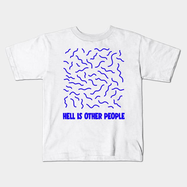 Hell Is Other People - Nihilist 80s Graphic Design Statement Kids T-Shirt by DankFutura